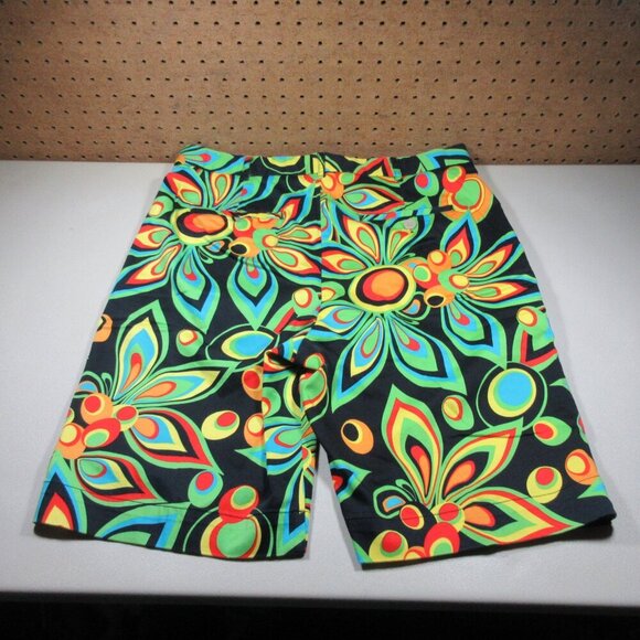 LOUD MOUTH mens colorful Shagadelic Pyschadelic floral golf shorts 34 - Picture 2 of 5